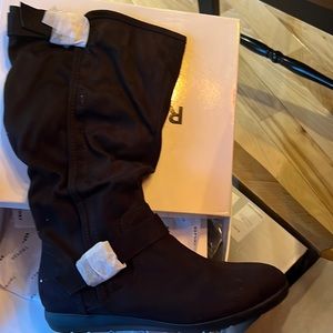 REPORT SHANNA WOMEN CASUAL BLACK FAUX SUEDE BOOTS Size 6.5 Available